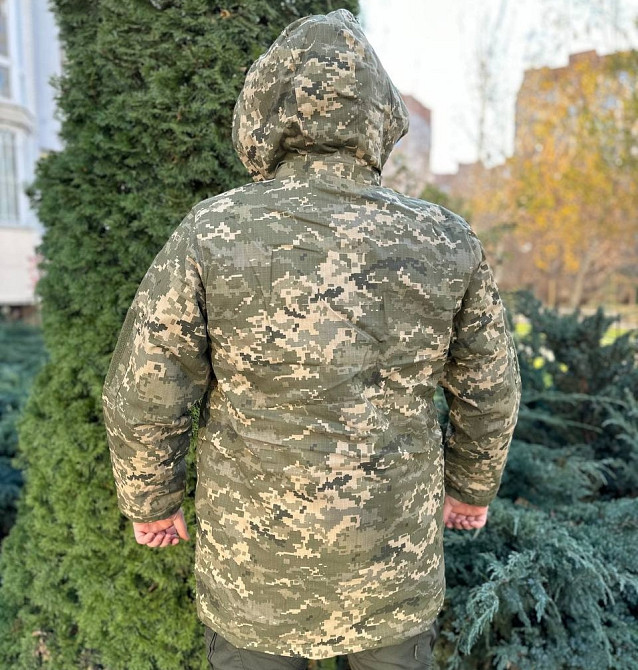 Зимний мужской бушлат (флис + синтепон) с водонепроницаемой пропиткой (Пиксель) L Винница - изображение 8