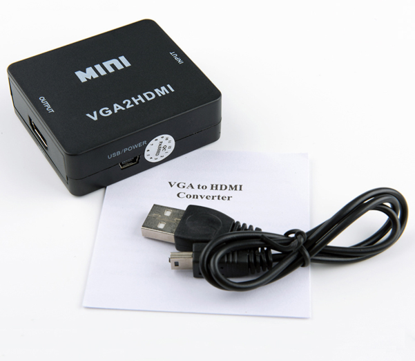 Конвертер VGA в HDMI з аудіо та відео 1080p, чорний Київ - фото 1