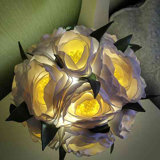 Світильник-нічник "Букет півонії у вінтажному кошику" Дніпро