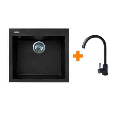 Мойка кухонная Adamant Univer чорний + змішувач (4824296912103) Вінниця