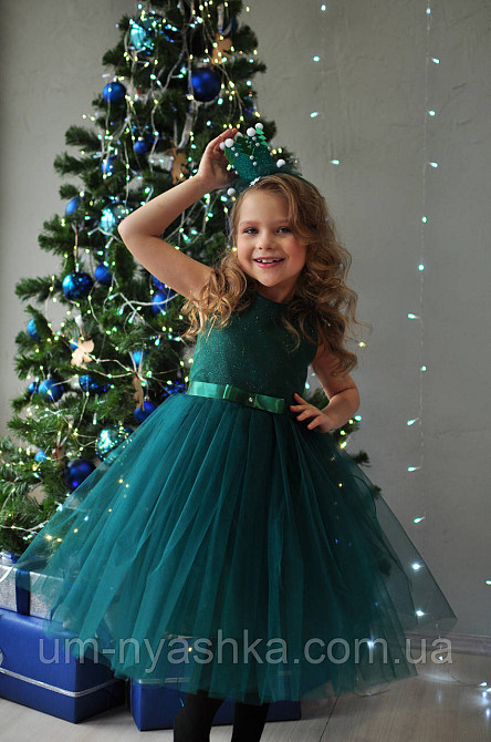 Изумрудное нарядное платье на девочку Зеленое платье елочка Кривой Рог - изображение 1