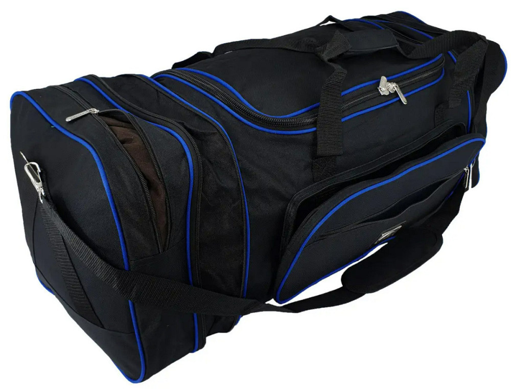 Сумка дорожня KAIMAN з розширенням 60 (70) см чорно-синя Київ - фото 3