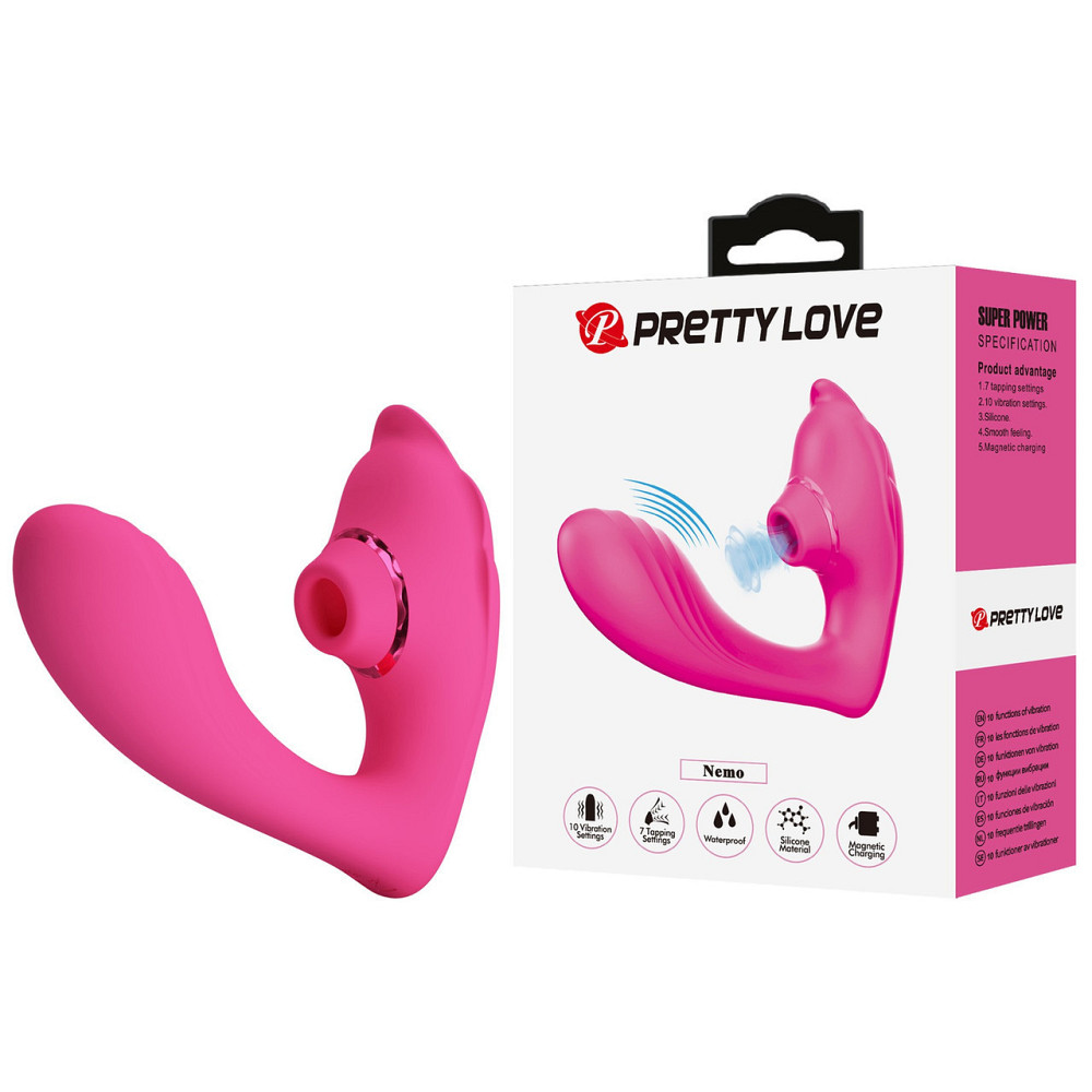 Вакуумный стимулятор клитора с вибрацией Pretty Love Nemo розовый, 13.8 х 11.2 см Sex Aura Киев - изображение 1