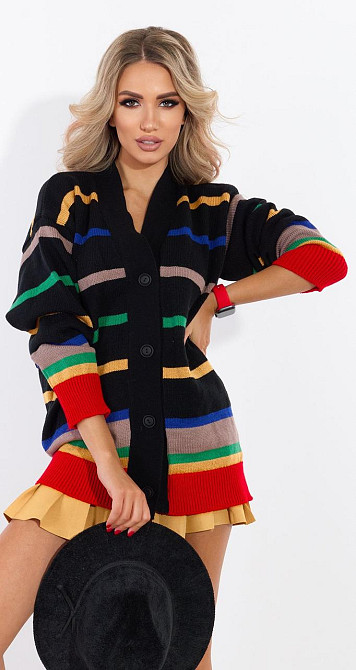 Свободный облегченный кардиган в полоску (42-48) Киев - изображение 1