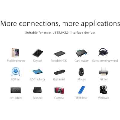 Концентратор Orico USB 3.0 4 ports (W5P-U3-100-BK-PR) (CA911264) Винница