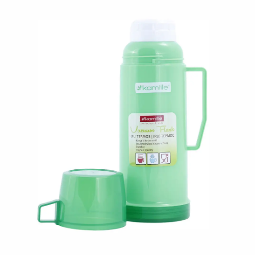 Термос 600мл зі скляною колбою та пластиковою ручкою (синій, зелений, червоний) KAMILLЕ 2071 Житомир - фото 13