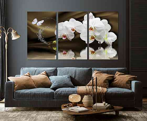 Модульна картина у вітальню/ спальню Орхідея ART-038_3A 100х150 см Київ