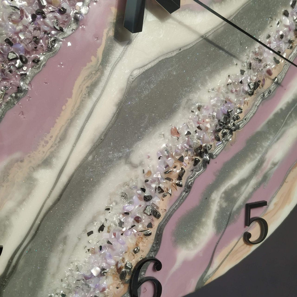 Часы настенные 40 см из эпоксидной смолы ручной работы Днепр - изображение 6