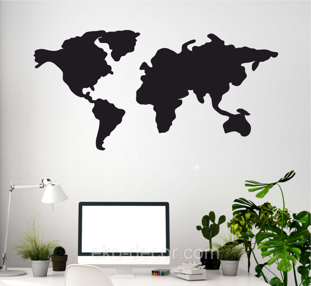 Декоративное настенное Панно «Карта», Декор на стену 110*54 см, Черный Киев - изображение 3