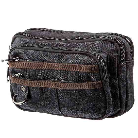 Бананка текстильная на пояс Vintage 20159 Черная Киев