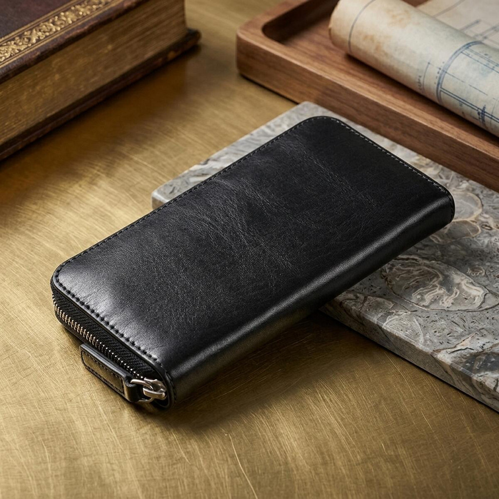 Кожаный женский кошелек на молнии GRANDE PELLE 11562 Черный Киев - изображение 14