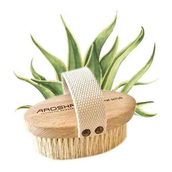 Натуральная щетка для сухого пилинга из агавы Natural Brush Dry Peeling AROSHA, 1 шт Днепр