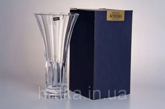 Ваза скляна 305 мм Bohemia Welington 8KG08 99S37/305 прозоре товсте скло Київ