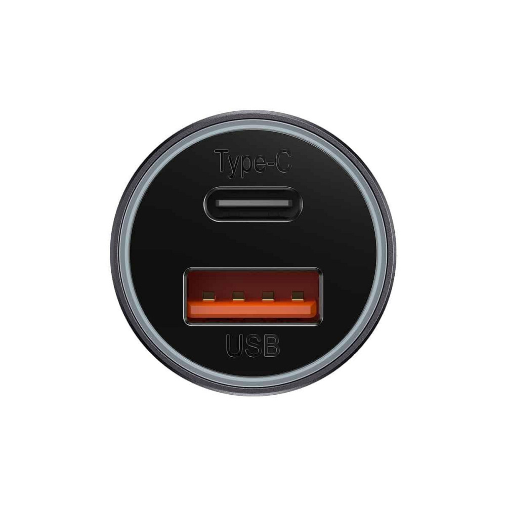 Автомобільний зарядний пристрій Baseus Golden Contactor Max Dual Fast Charger U+C 60W Dark Gray CGJM000113 Одеса - фото 4