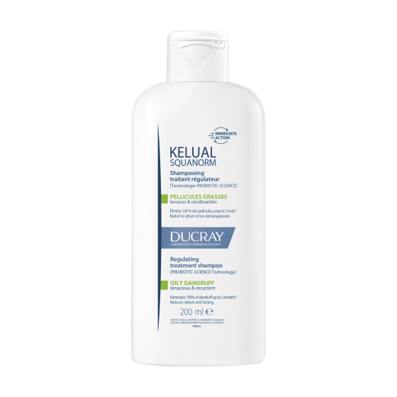 Дюкре Келюаль Скванорм шампунь проти жирної лупи Ducray Kelual Squanorm Shampooing Antipelliculaire Grasses, 200 мл Дніпро