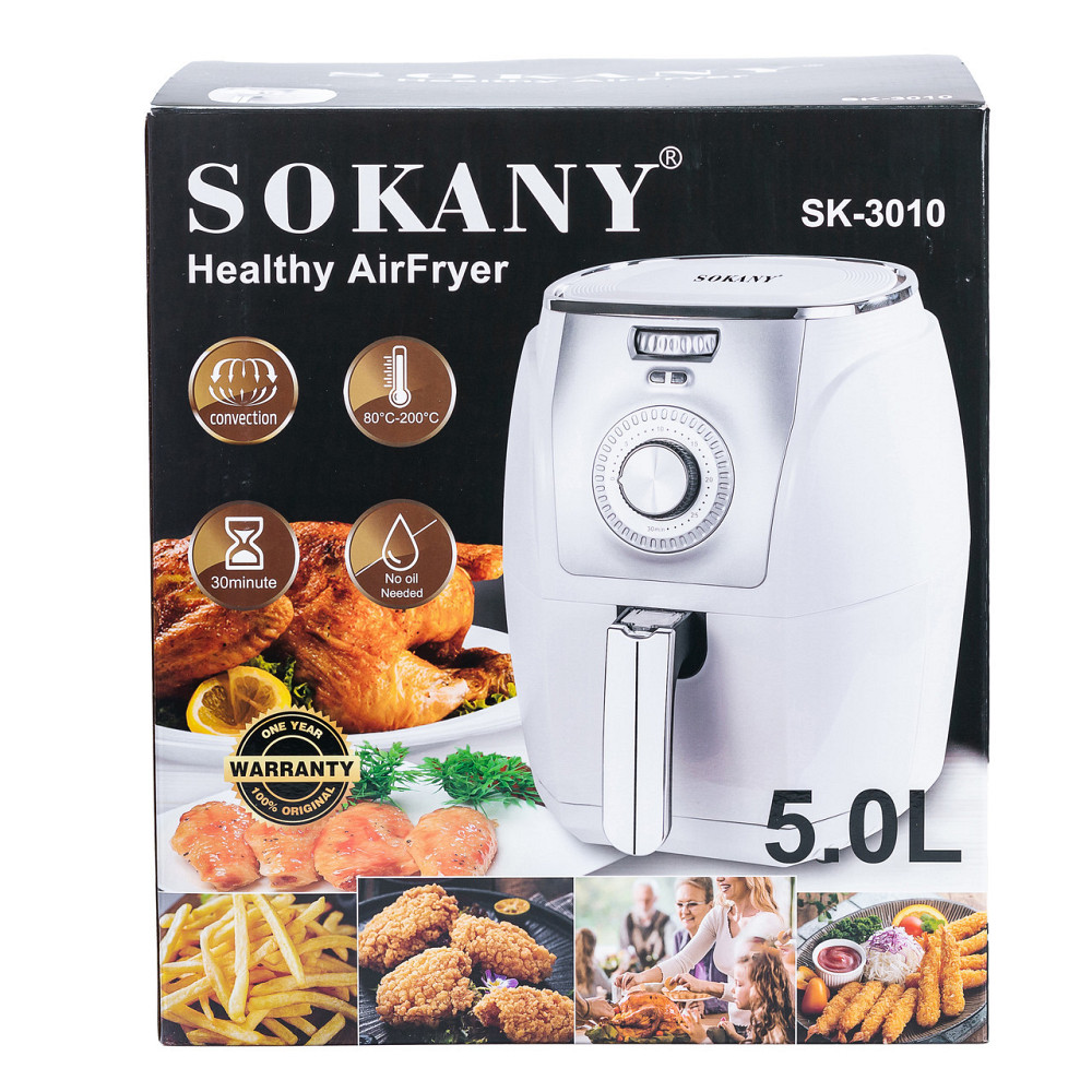 Аерофритюрниця Sokany на 5 літрів, 1500 Вт біла SK-3010 Київ - фото 8