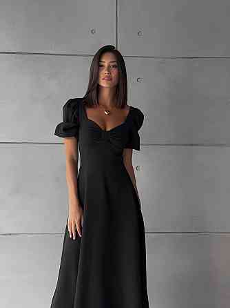 Жіноче романтичне приталене мідіплаття Чорне Одеса