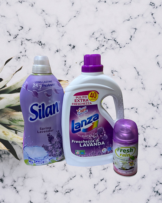 Акційний набір миючих засобів гель для прання + ополіскувач+ освіжувач повітря Виноградів - фото 1