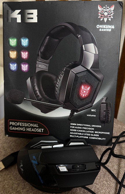 Ігрові навушники ONIKUMA мишка у подаркнок. Киев - изображение 6