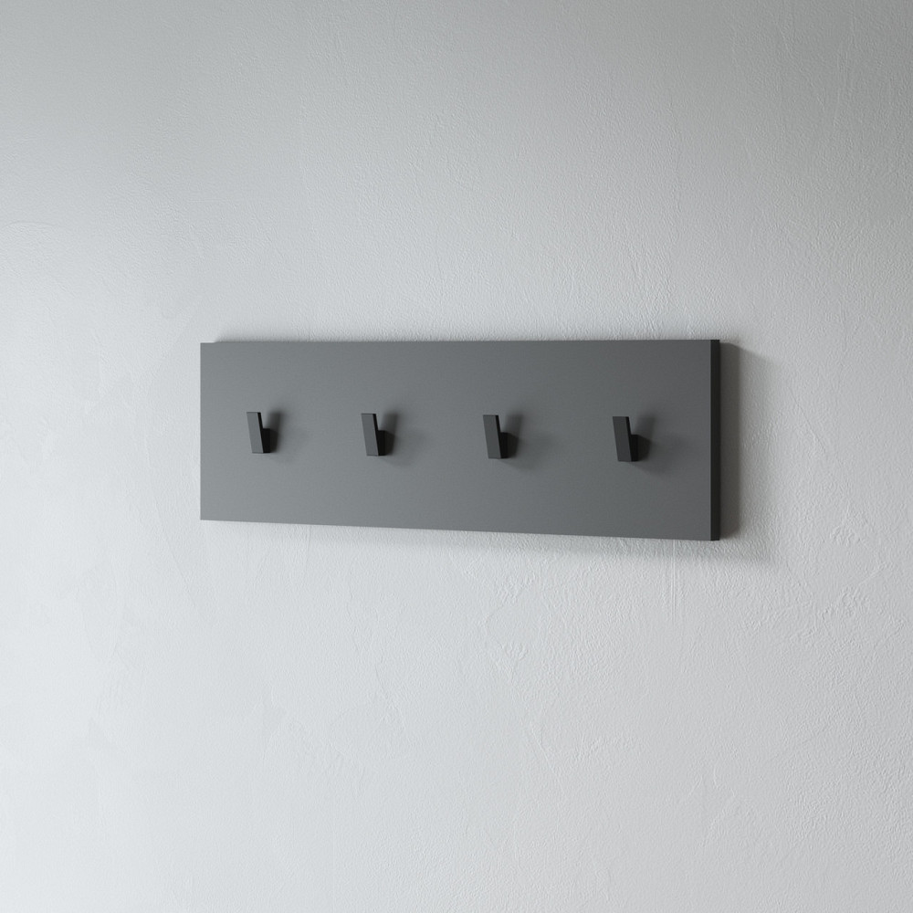 Вешалка настенная VAYS для одежды на 4 крючка M-47 Антрацит Львов - изображение 1