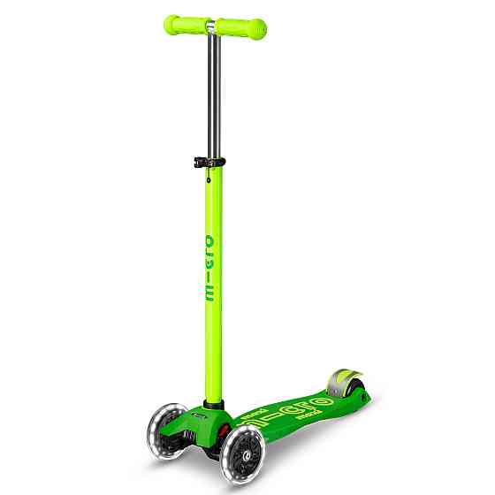 Самокат Micro серії Maxi Deluxe Neon LED – Зелений папуга Днепр