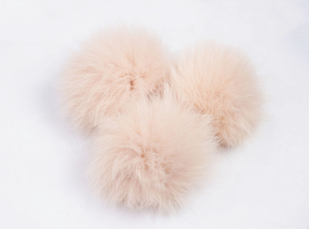 Помпони з натурального хутра песця на шапку 10-12см Персиковий Харків - фото 6