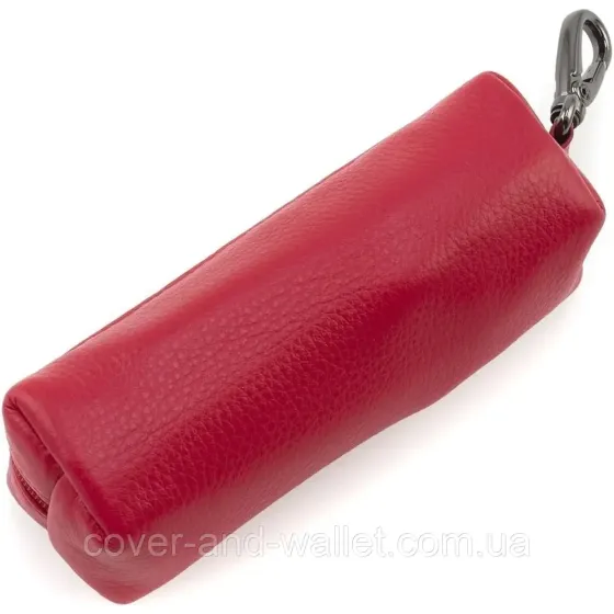 Кожаная женская ключница на молнии Marco Coverna W005 Red Киев