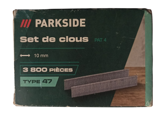 Набор скоб для Parkside Set de clous 3800 шт тип 47 серый Киев