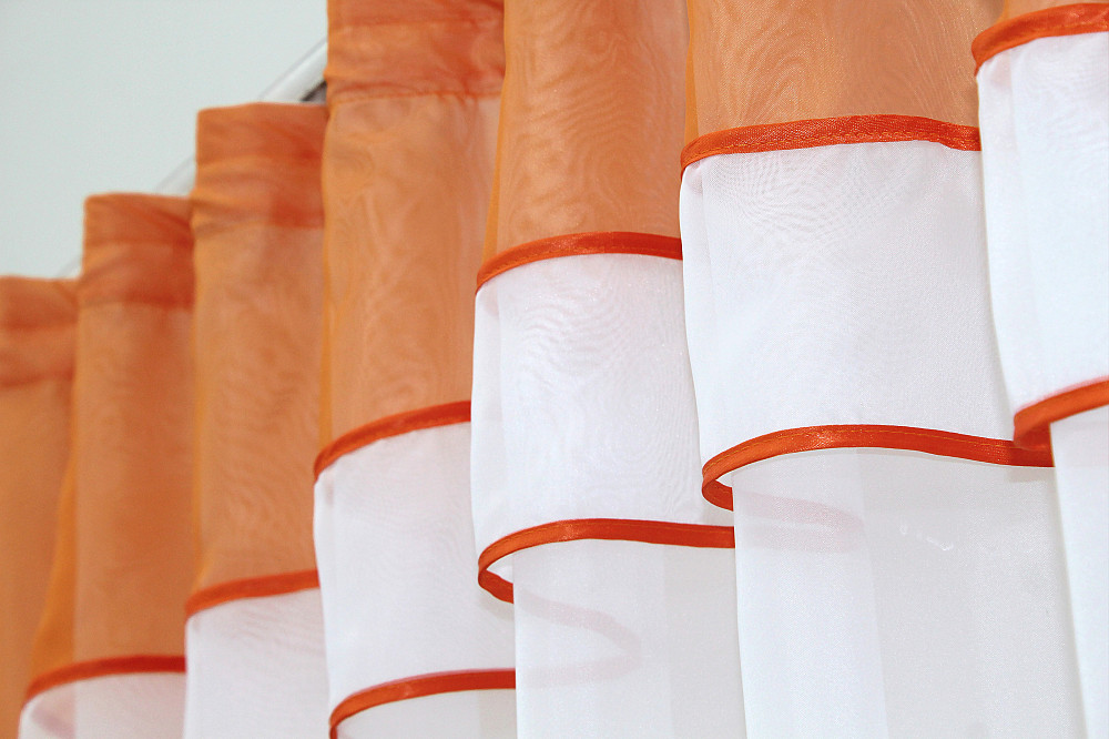 Кухонная гардина VR-Textil № 036к арка белый с оранжевым 280х170 см (52-0466) Киев - изображение 3