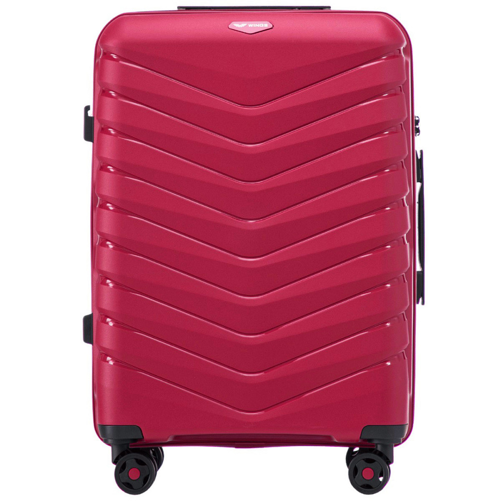 Чемодан полипропиленовый WINGS PHX01 средний 65 см красный Киев - изображение 2