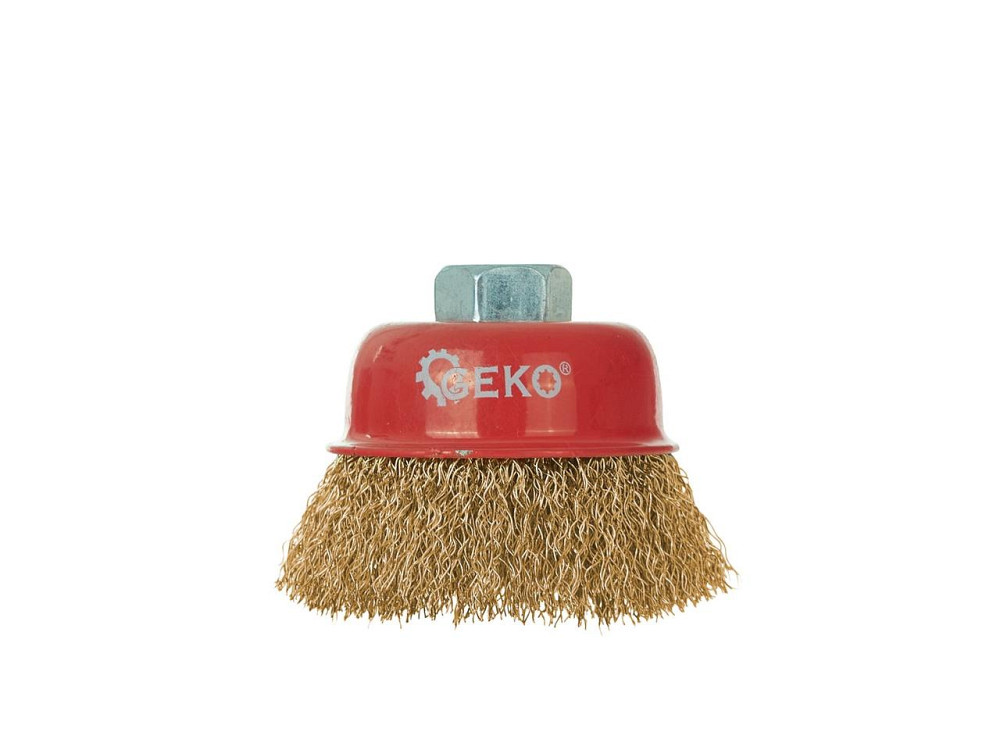 КШМ Щітка дротяна "GEKO" торцева з латунних дротиків  85мм Київ - фото 1