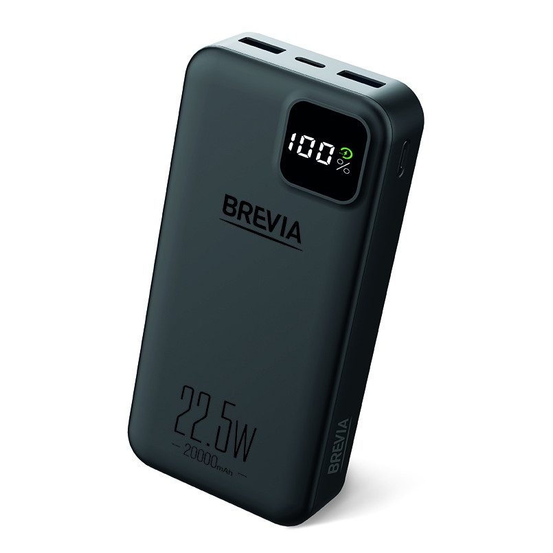 Повербанк (Power Bank) Brevia 20000mAh 22,5W, Li-Pol, LCD черный Львов - изображение 1