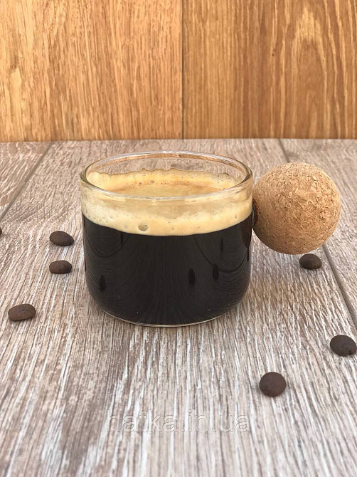 Набір чашок 4 шт Olens "Круг" 150 мл скляна чашка з корковою ручкою Київ - фото 1