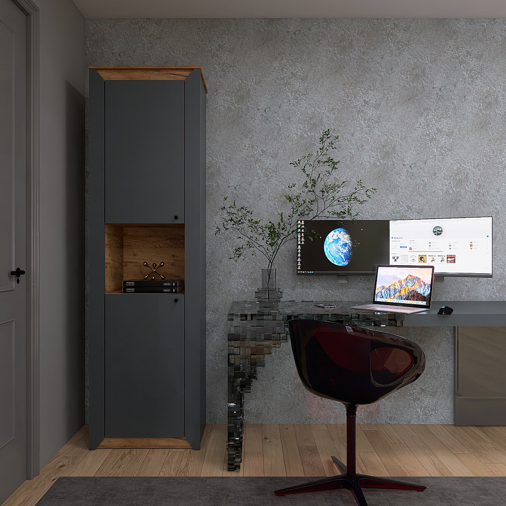 Пенал открытий Эверест Нордик-600 Графит + Дуб крафт золотой (DTM-5534) Львов - изображение 2