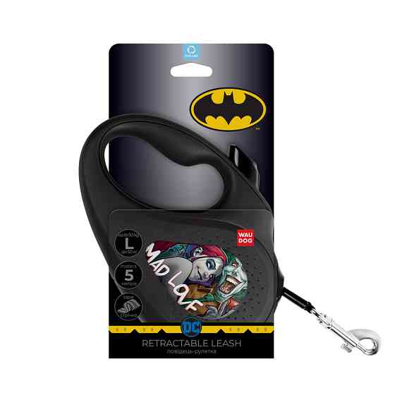 Повідець-рулетка для собак WAUDOG R-leash, малюнок "Божевільне кохання", L, до 50 кг, 5 м, світ Коломия