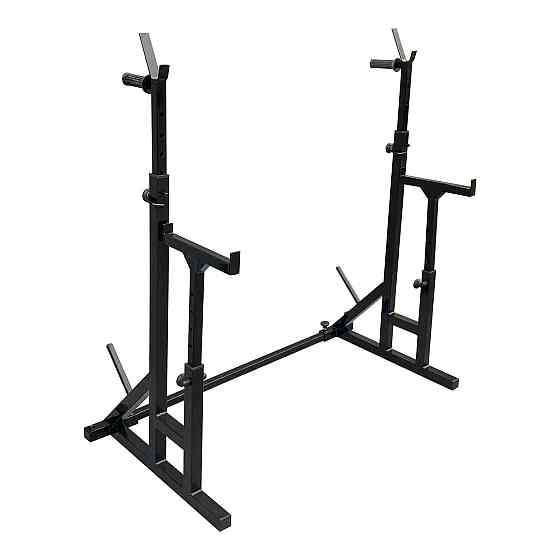 Стійки під штангу 40 на 40 мм Чорний зі страхувальними упорами, брусами та штирями для зберігання блінів Київ