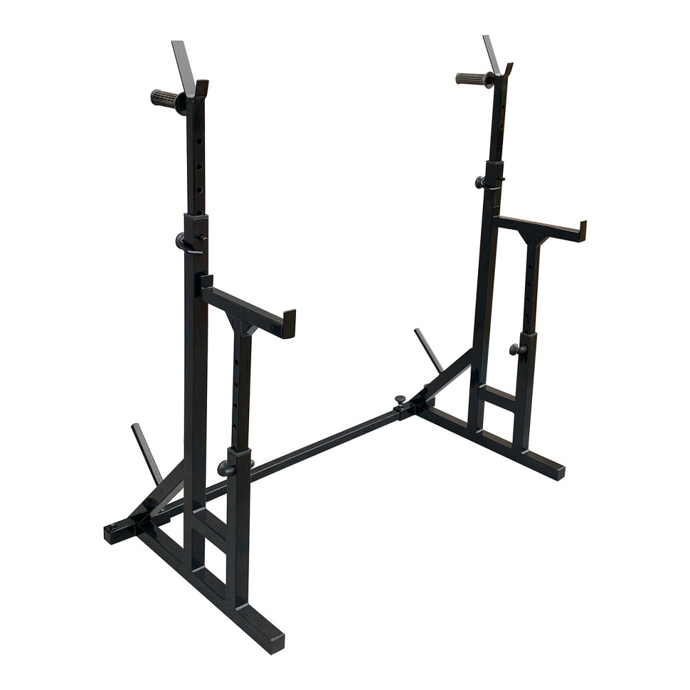 Стійки під штангу 40 на 40 мм Чорний зі страхувальними упорами, брусами та штирями для зберігання блінів Київ - фото 1