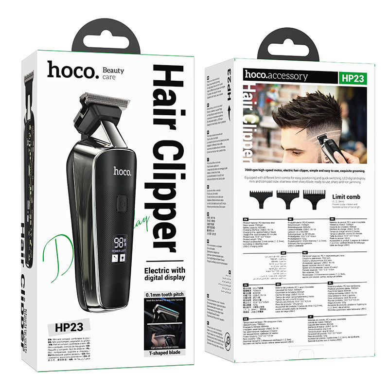 Машинка для стрижки HOCO HP23 Diamond engraving electric hair clipper Black Одеса - фото 2