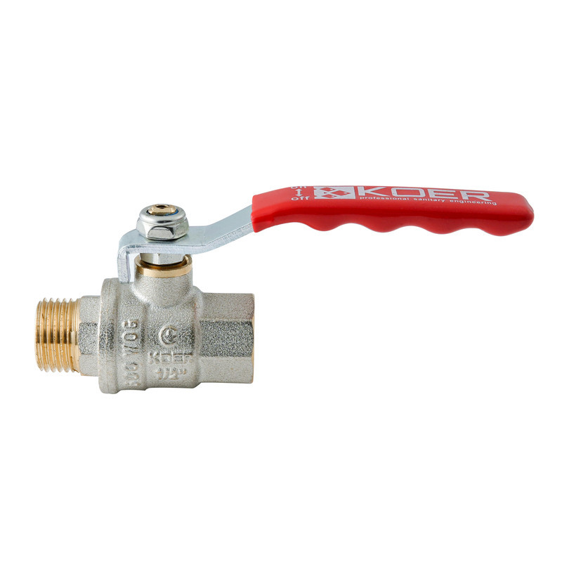 Кран кульовий ГШВ Koer Extreme KE.215-15 - 1/2" FM ручка "важіль" червона (KR5750) Київ - фото 4