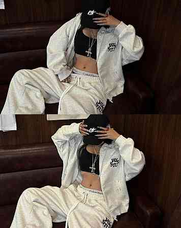 Женский теплый оверсайз костюм двойка Трехнитка на флисе Меланж Одесса