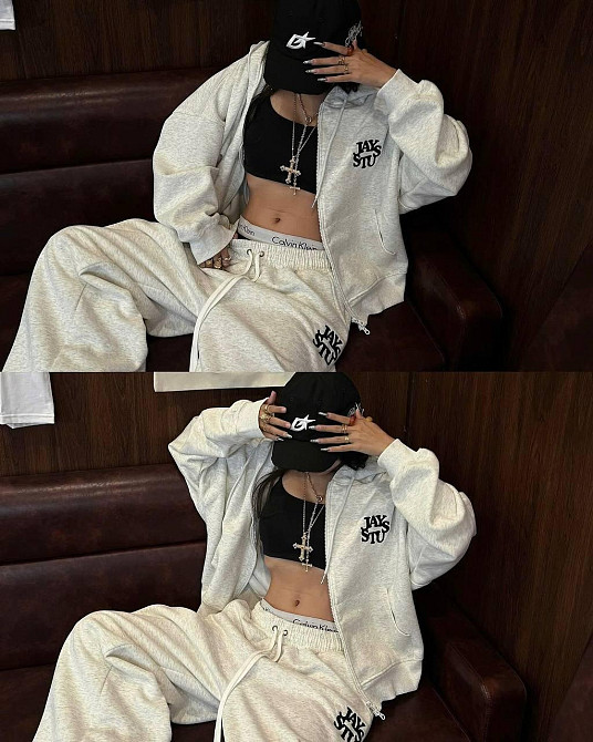 Женский теплый оверсайз костюм двойка Трехнитка на флисе Меланж Одесса - изображение 6