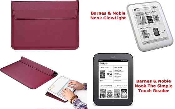 Чохол-конверт VitoCase для Barnes & Noble Nook GlowLight, The Simple Touch Reader, з функцією підставки для книги Бордовий Київ
