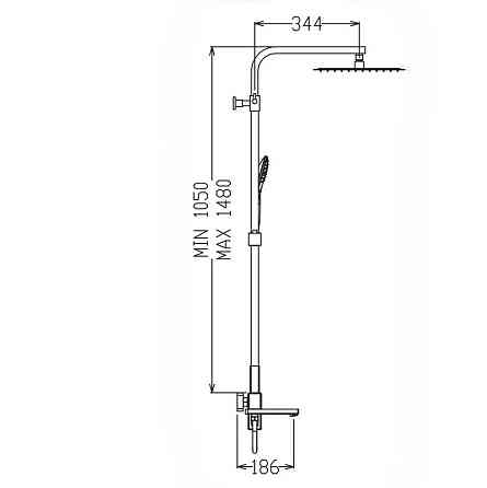 Душова колона зі змішувачем KOER KB-56039-01 3 функції (Колір хром) (KR5995)   ( 21009 ) Харьков