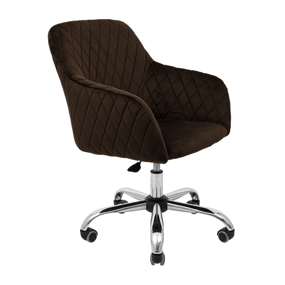 Стілець крісло м'який LibertyDesign U Jasmine 28 Piastra Roll Хром Темно-коричневий Київ - фото 1