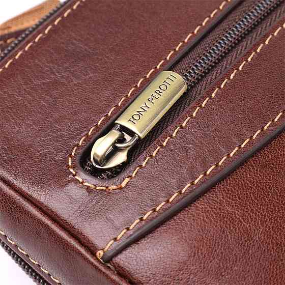 Стильна чоловіча сумка через плече з гладкої натуральної шкіри Tony Perotti 20854_1 (9137-20 moro) Коричневий Київ