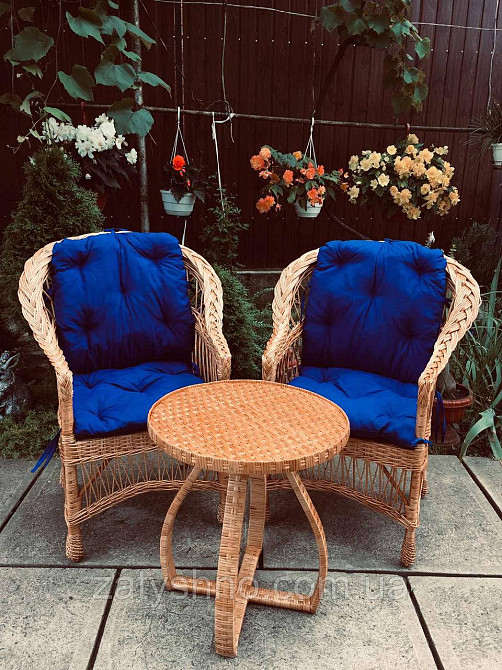 Крісла плетені з журнальним столом із лози | крісла плетені із лози | плетені столики крісла Київ - фото 4