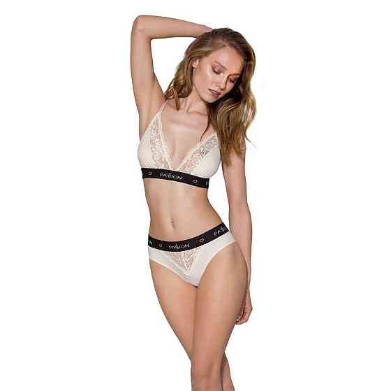 Трусики з широкою гумкою і мереживом Passion PS001 PANTIES M, ecru Sex Aura Київ