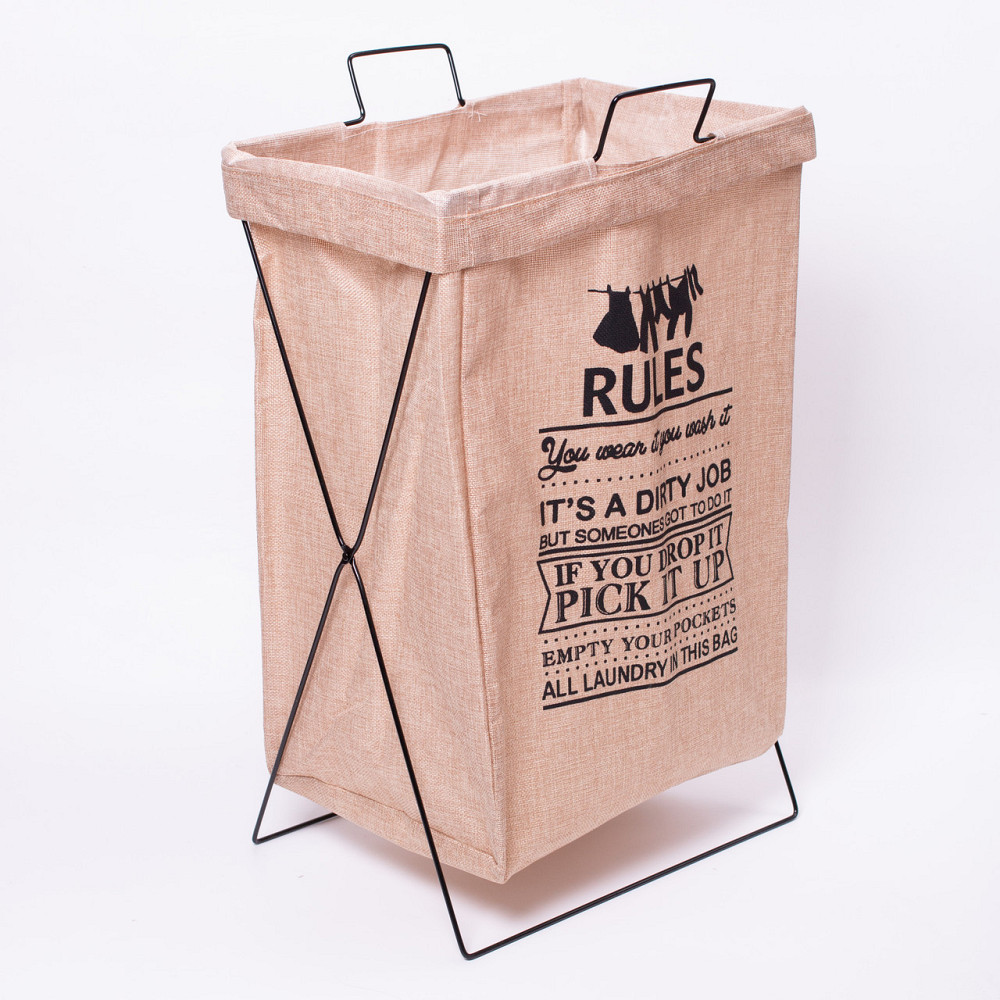 Кошик для білизни на підставці 36×32×52 (см) м'який Бежевий HP-41-11BE Коломия - фото 1