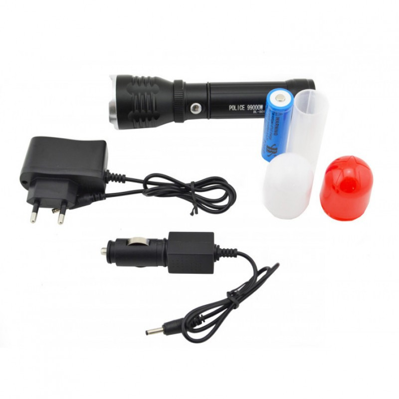 Ліхтарик ручний Bailong BL-TS60/BL-901LTS 50000ВТ, 3 режими, робота від акумулятора або батарейок, ZOOM Одеса - фото 2