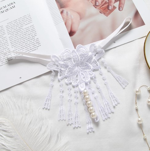 Трусы с жемчугом белые - размер универсальный (на резинке), 15% нейлон, 85% полиэстер Киев - изображение 1